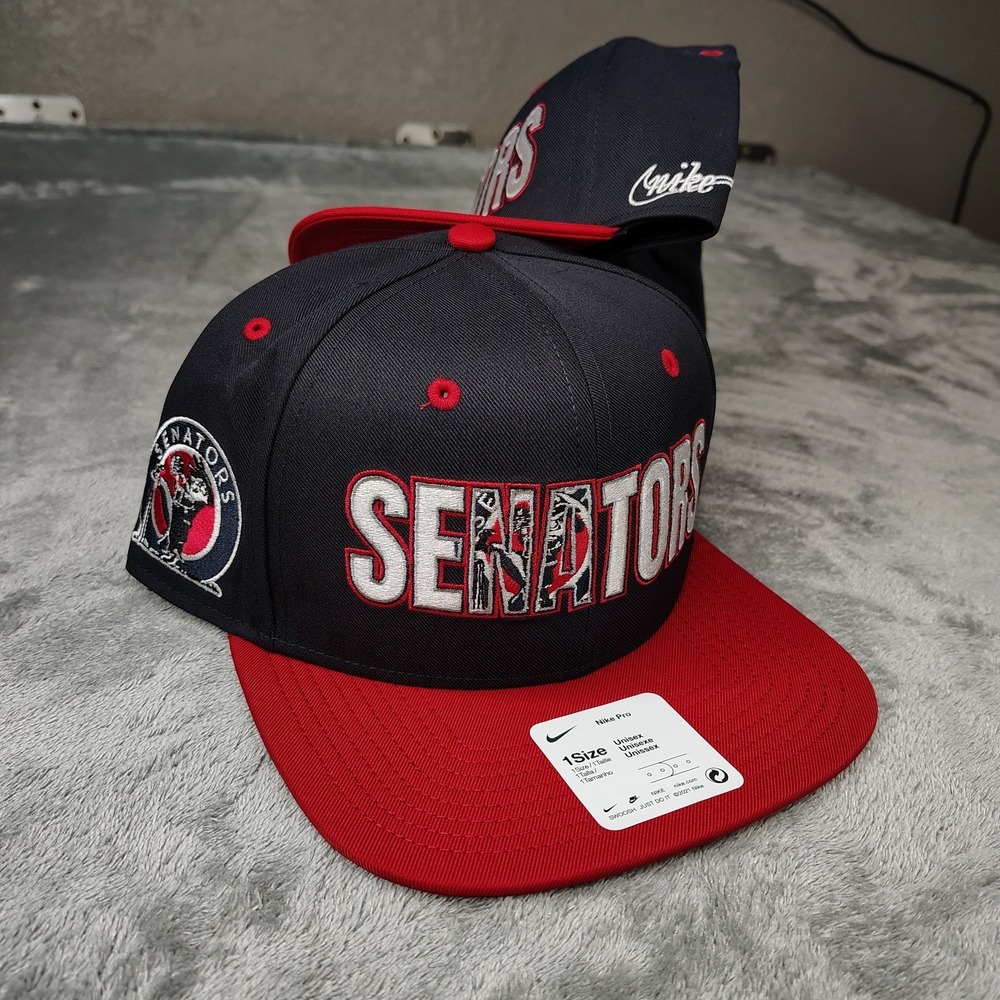 Nike‎ Washington Senators MLB Cooperstown Collection  Black Red Snapback Retro